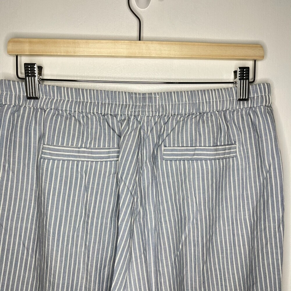 Marine Layer Women Pants Medium Blue White Tencel Stripe Pull On Pockets Stretch - Picture 8 of 16